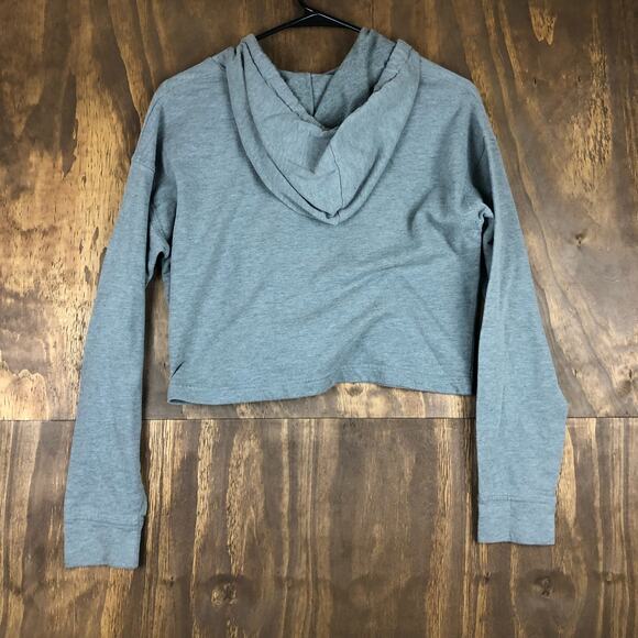 Vans Womens Sweater Gray Hooded Cropped Comfy Streetwear Y2K Small - Picture 9 of 11